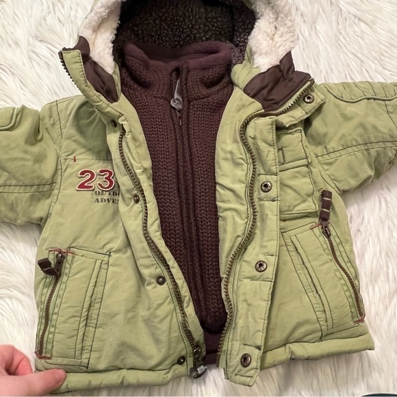 London Fog Puffer Coat Green Fleece Lined - Picture 5 of 15